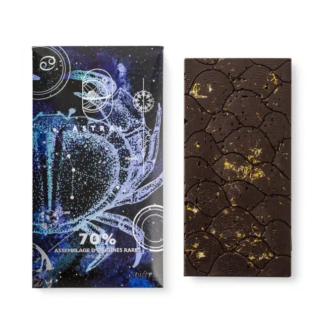 Tablette chocolat à offrir, cadeau personnalisé, chocolat noir, signe astrologique, Cancer, cadeau Noël chocolat