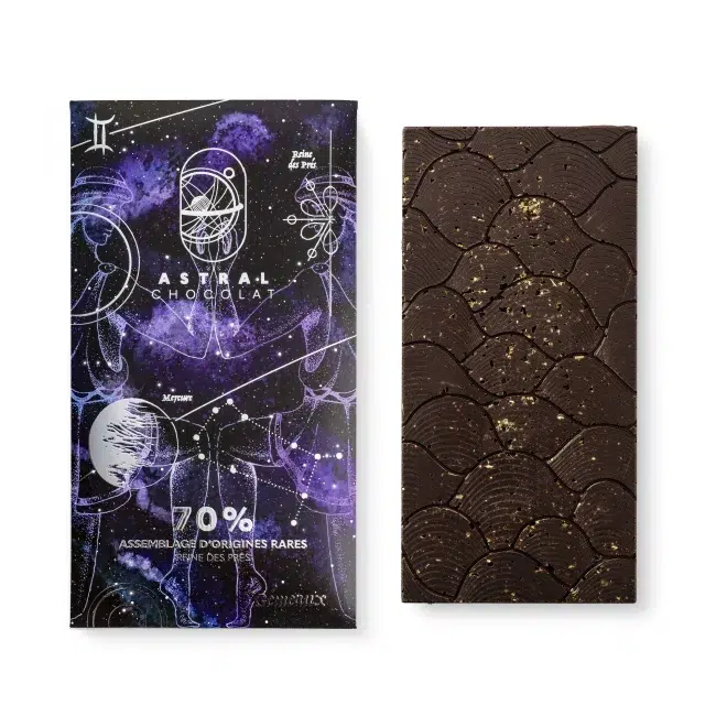 Tablette chocolat à offrir, cadeau personnalisé, chocolat noir, signe astrologique, GÉMEAUX, cadeau Noël chocolat
