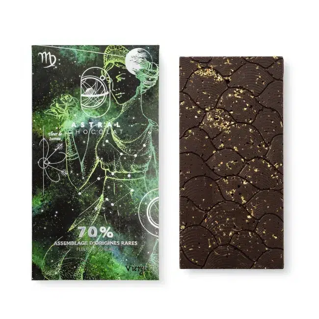 Tablette chocolat à offrir, cadeau personnalisé, chocolat noir, signe astrologique, Vierge, cadeau Noël chocolat